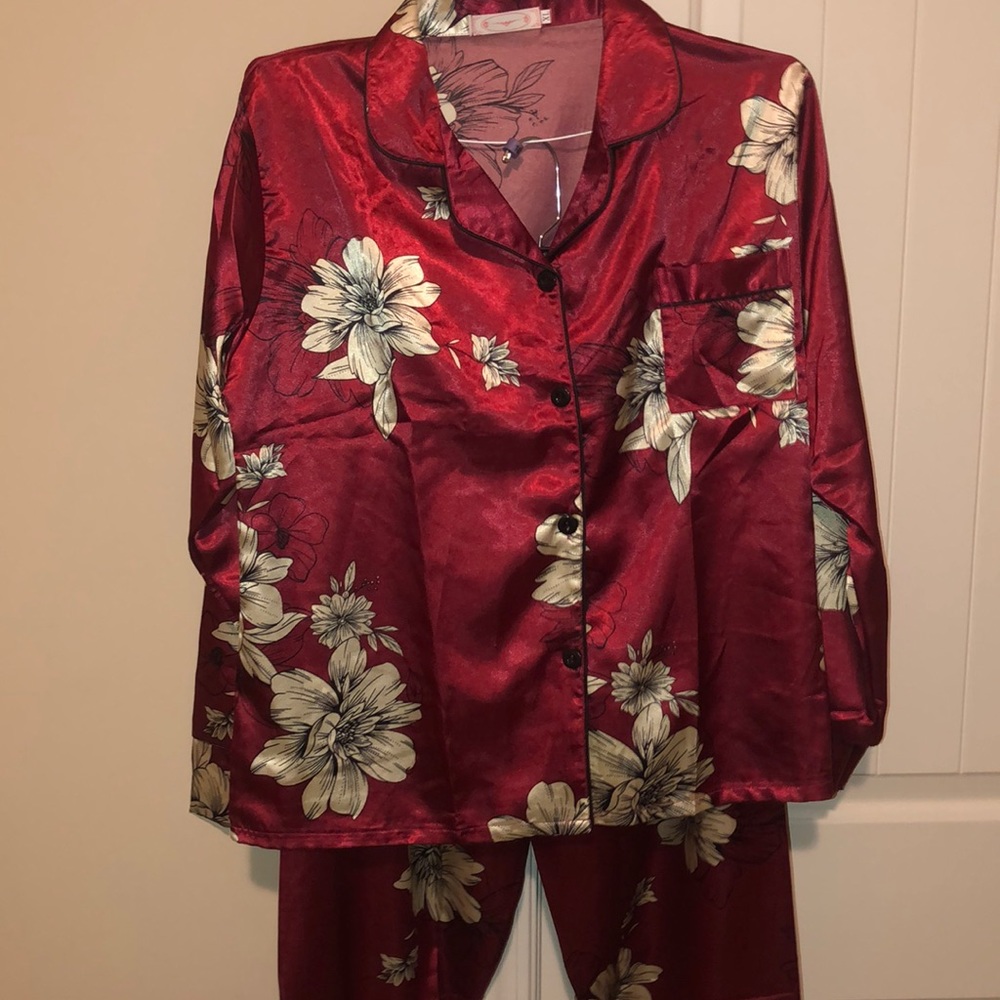 Two piece satin pajama